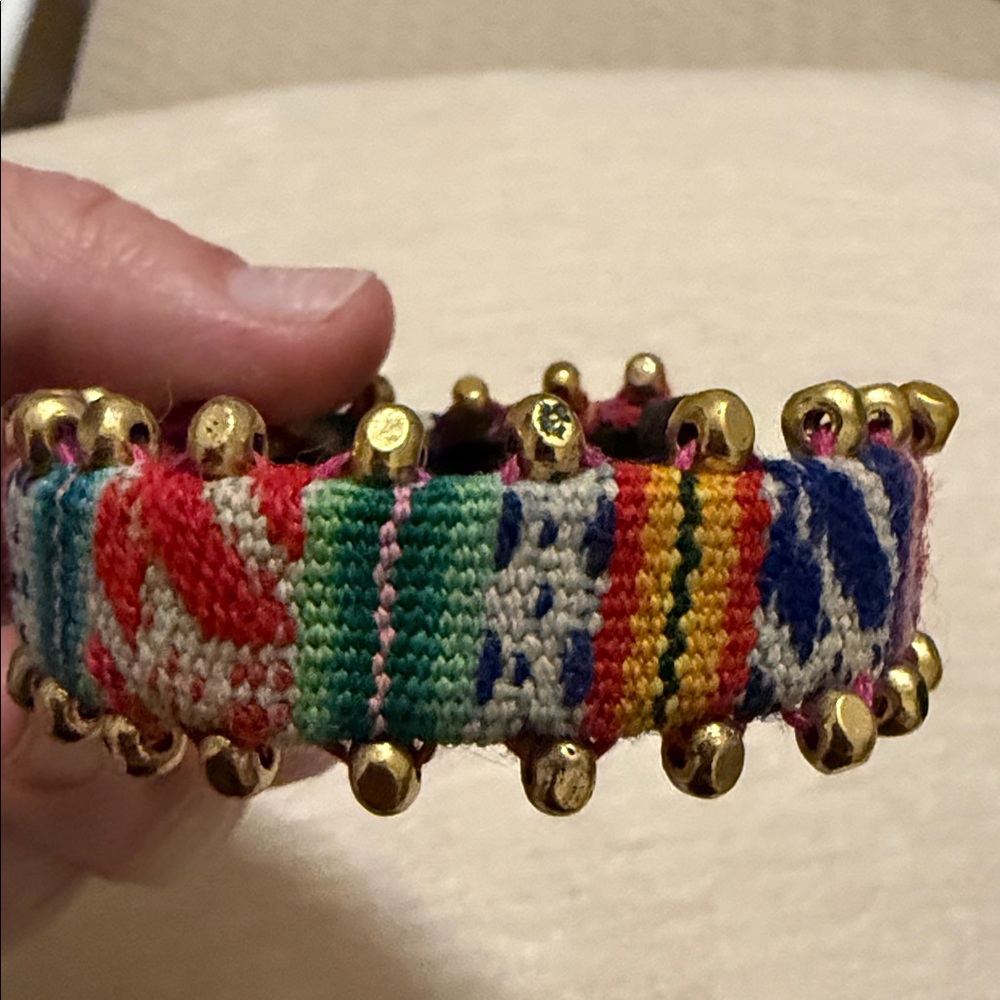 Colorful Beaded Cuff Bracelet- 2 1/2” wide opening but very flexible